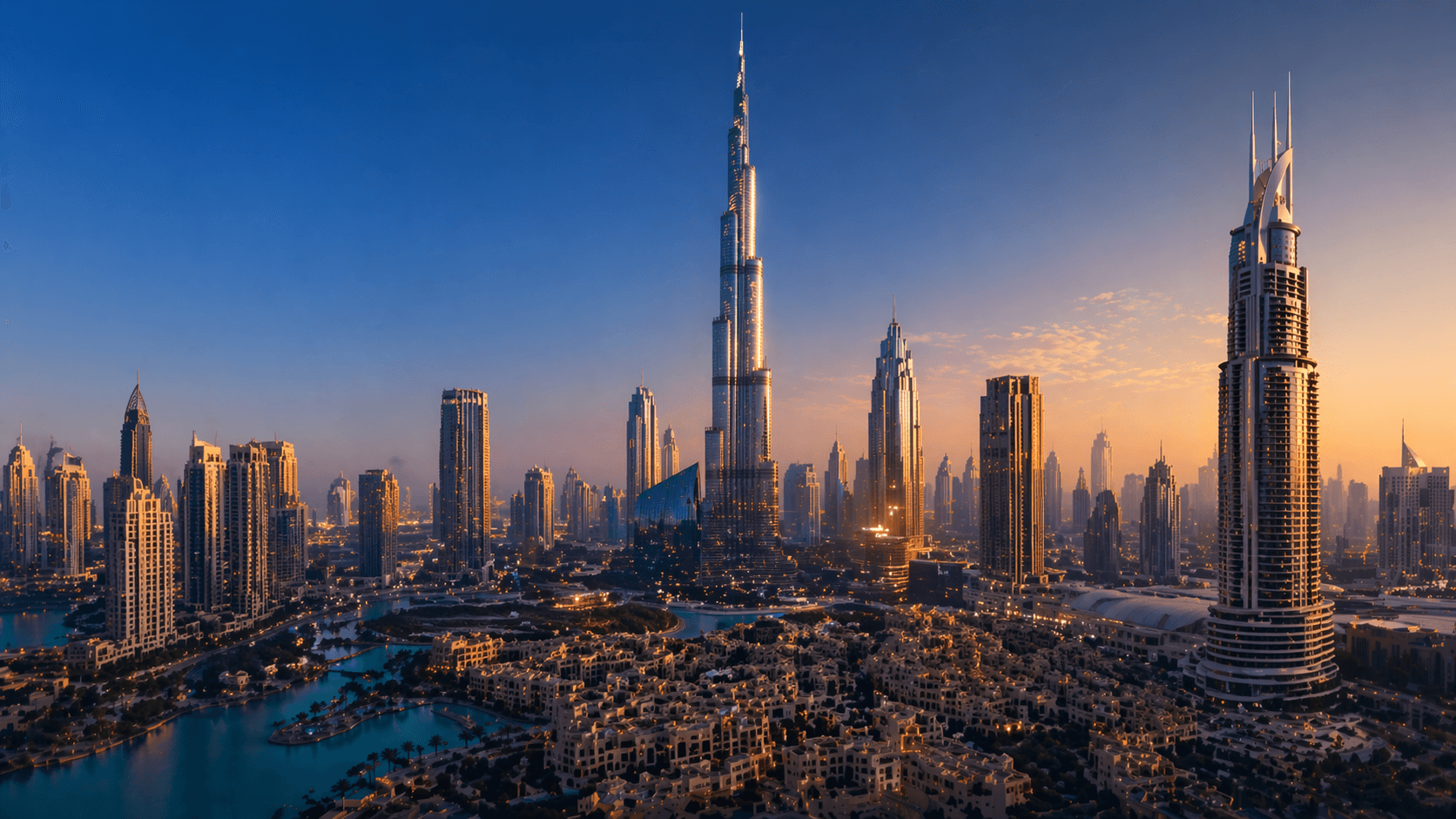 Dubai skyline and luxury real estate backdrop